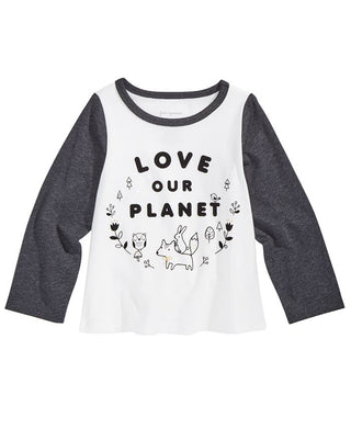 Camiseta de algodão estampada Planet Print First Impressions para bebês meninas, branca, tamanho 3-6 meses