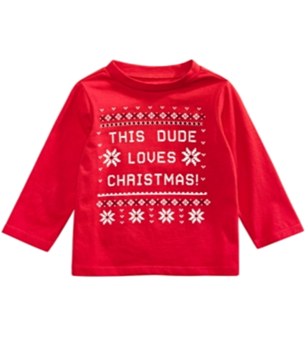 Camiseta infantil de algodão para meninos First Impressions, vermelha, tamanho 3-6 M