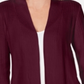 Cardigan feminino Karen Scott de malha mista de algodão, cor merlot, tamanho pequeno G