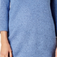 Karen Scott Suéter Feminino Gola Redonda Manga 3/4 Azul Tamanho Pequeno GG
