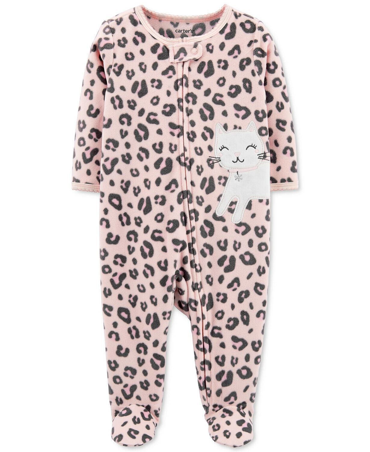 Calça Carter's Girl's Print Leopard Cat Fleece Rosa Tamanho 9MOS