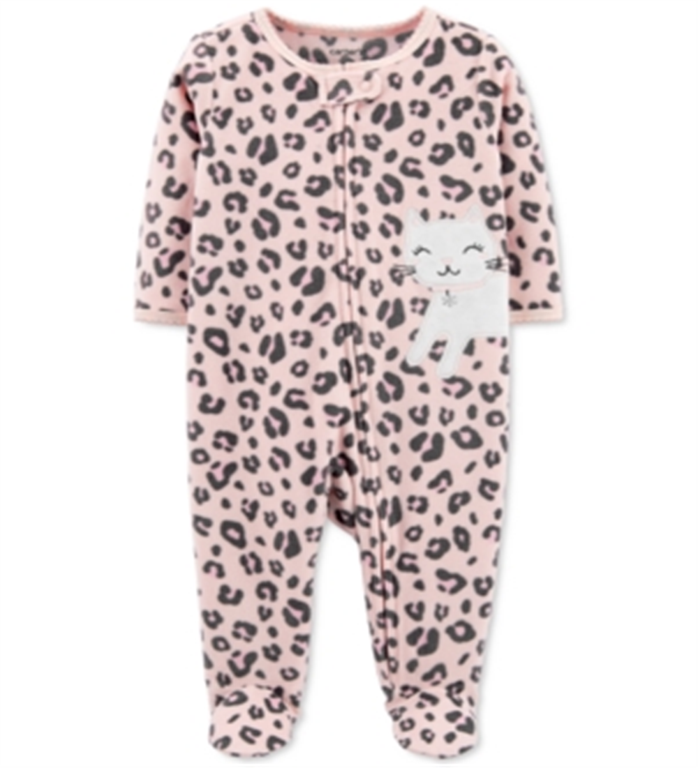 Calça Carter's Girl's Print Leopard Cat Fleece Rosa Tamanho 9MOS