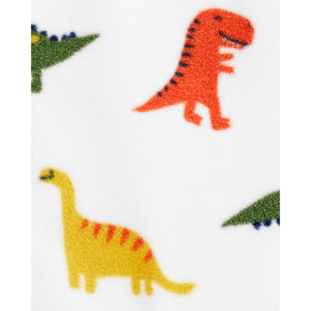 Calça Carter's Boy's Print Dinosaur Fleece Footie Branca Tamanho 9MOS