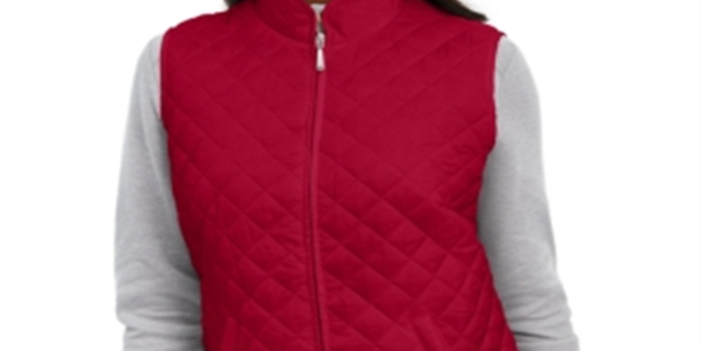 Colete acolchoado feminino Karen Scott, vermelho, tamanho pequeno P