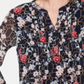 Charter Club Blusa Feminina Floral Pintuck Azul Tamanho XX-G