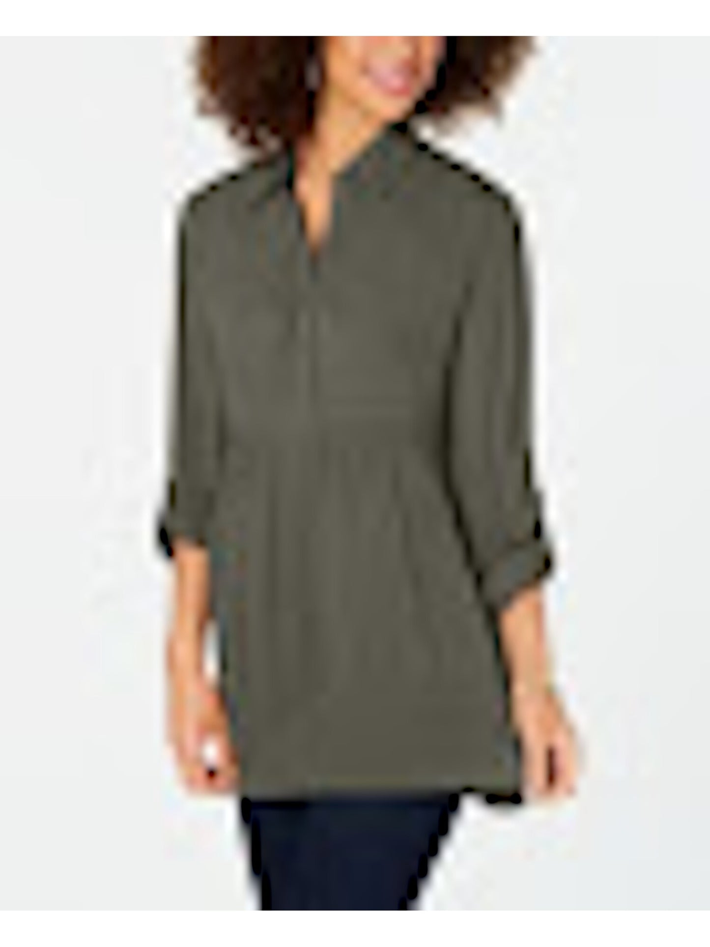 Camisa túnica babydoll feminina Style &amp; Co, verde, tamanho pequeno M