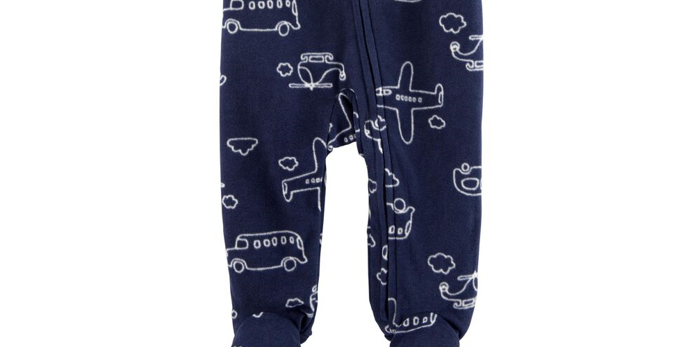 Carter's Boy's Airplane Microfleece Footie Azul Tamanho 3MOS