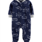 Carter's Boy's Airplane Microfleece Footie Azul Tamanho 3MOS