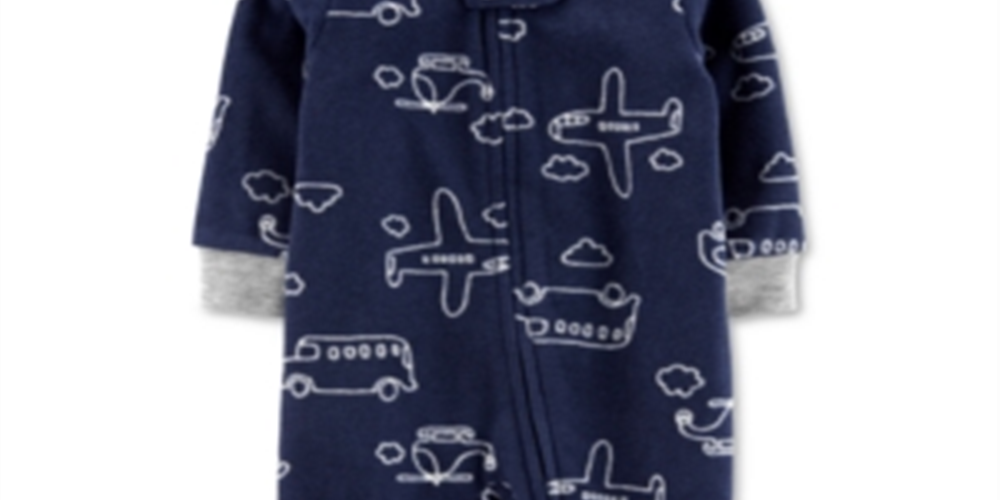Carter's Boy's Airplane Microfleece Footie Azul Tamanho 3MOS