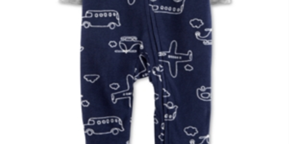 Carter's Boy's Airplane Microfleece Footie Azul Tamanho 3MOS