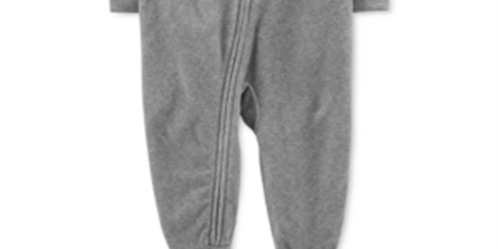 Carter's Boy's Print Husky Fleece Footie Cinza Tamanho 12MOS