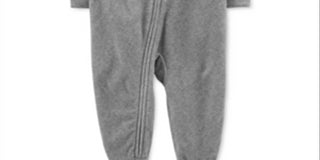Carter's Boy's Print Husky Fleece Footie Gray Size 12MOS
