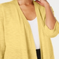 Cardigan feminino Alfani de linho com frente aberta, amarelo, tamanho pequeno
