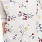 Camisa de linho com estampa floral feminina Charter Club, branca, tamanho pequeno