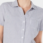 Camisa feminina Karen Scott de algodão seersucker, azul, tamanho extragrande