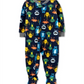 Pijama Carter's Baby Boy com estampa de monstro e pé de lã, 1 peça, azul, tamanho 12 meses