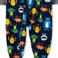 Pijama Carter's Baby Boy com estampa de monstro e pé de lã, 1 peça, azul, tamanho 12 meses