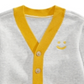 Primeiras impressões Cardigan Smiley Face para bebê menino cinza tamanho 6-9 meses