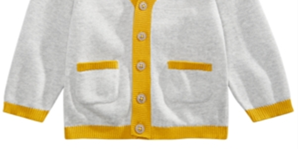 Primeiras impressões Cardigan Smiley Face para bebê menino cinza tamanho 18 meses