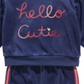 Conjunto de moletom e calça jogger Hello Cutie para bebê First Impressions, 2 peças, azul, tamanho 18 meses