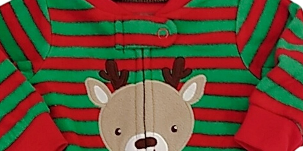 Macacão Carter's Baby Boy Listrado de Lã com Pés de Rena Verde Tamanho 6 Meses