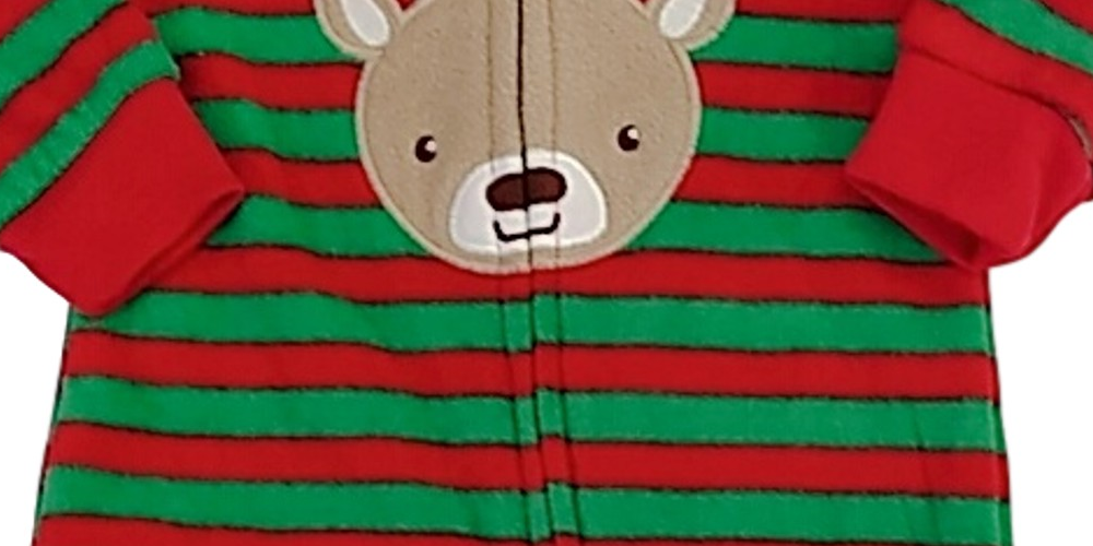 Macacão Carter's Baby Boy Listrado de Lã com Pés de Rena Verde Tamanho 6 Meses