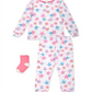 Conjunto de pijama e meias com estampa de estrelas Max &amp; Olivia para meninas, 3 peças, branco, tamanho 24 meses