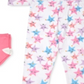 Conjunto de pijama e meias com estampa de estrelas Max &amp; Olivia para meninas, 3 peças, branco, tamanho 24 meses