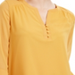 Top feminino Charter Club com manga transparente, amarelo, tamanho XX-G
