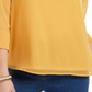 Top feminino Charter Club com manga transparente, amarelo, tamanho XX-G