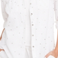 Charter Club Feminino Foil Dot Linen Top Branco Tamanho X-G