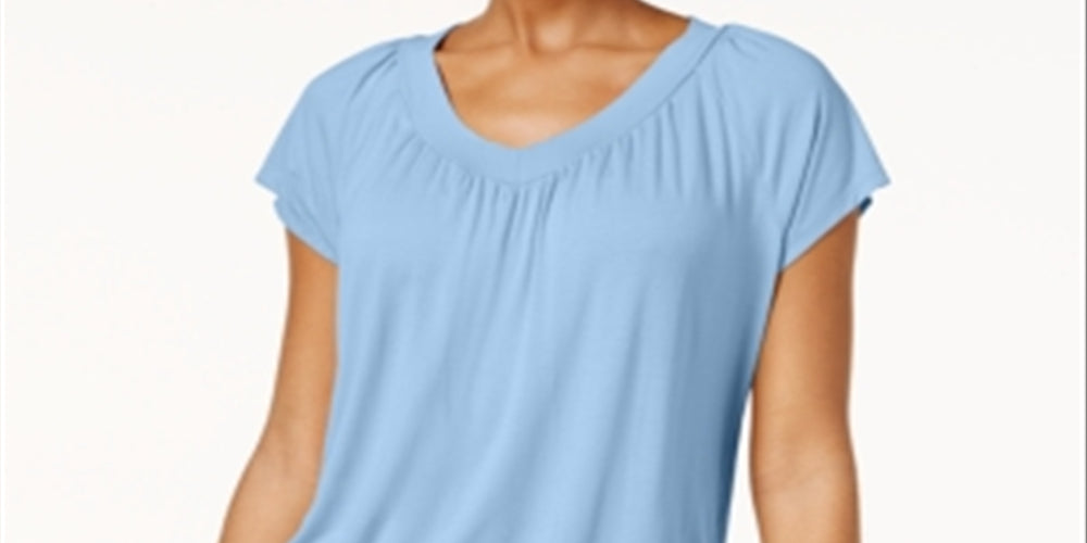 Camiseta Blusa Feminina JM Collection Azul Tamanho Grande