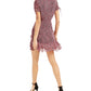 Vestido curto feminino Bar III estampado com babados, vermelho, tamanho 4