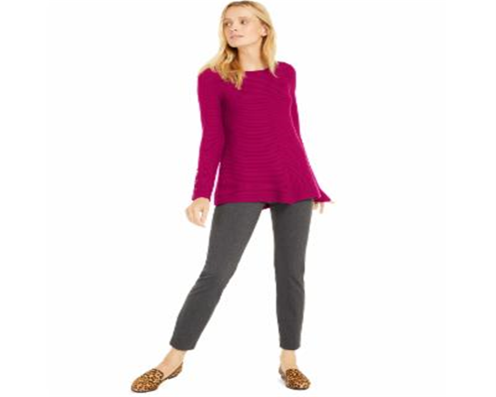 Suéter Alfani Feminino com Detalhe de Botão e Canelado Rosa Tamanho XX-G