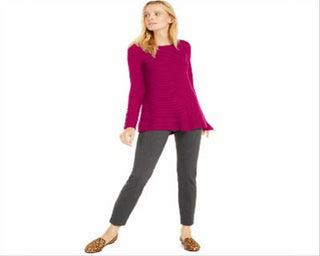 Suéter Alfani Feminino com Detalhe de Botão e Canelado Rosa Tamanho XX-G