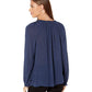 Lucky Brand Top Feminino Giselle Babados Camponesa Azul Tamanho Grande