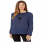 Lucky Brand Top Feminino Giselle Babados Camponesa Azul Tamanho Grande