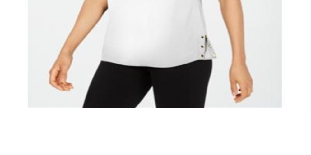 JM Collection Top Feminino com Acabamento em Ilhós Branco Tamanho X-G