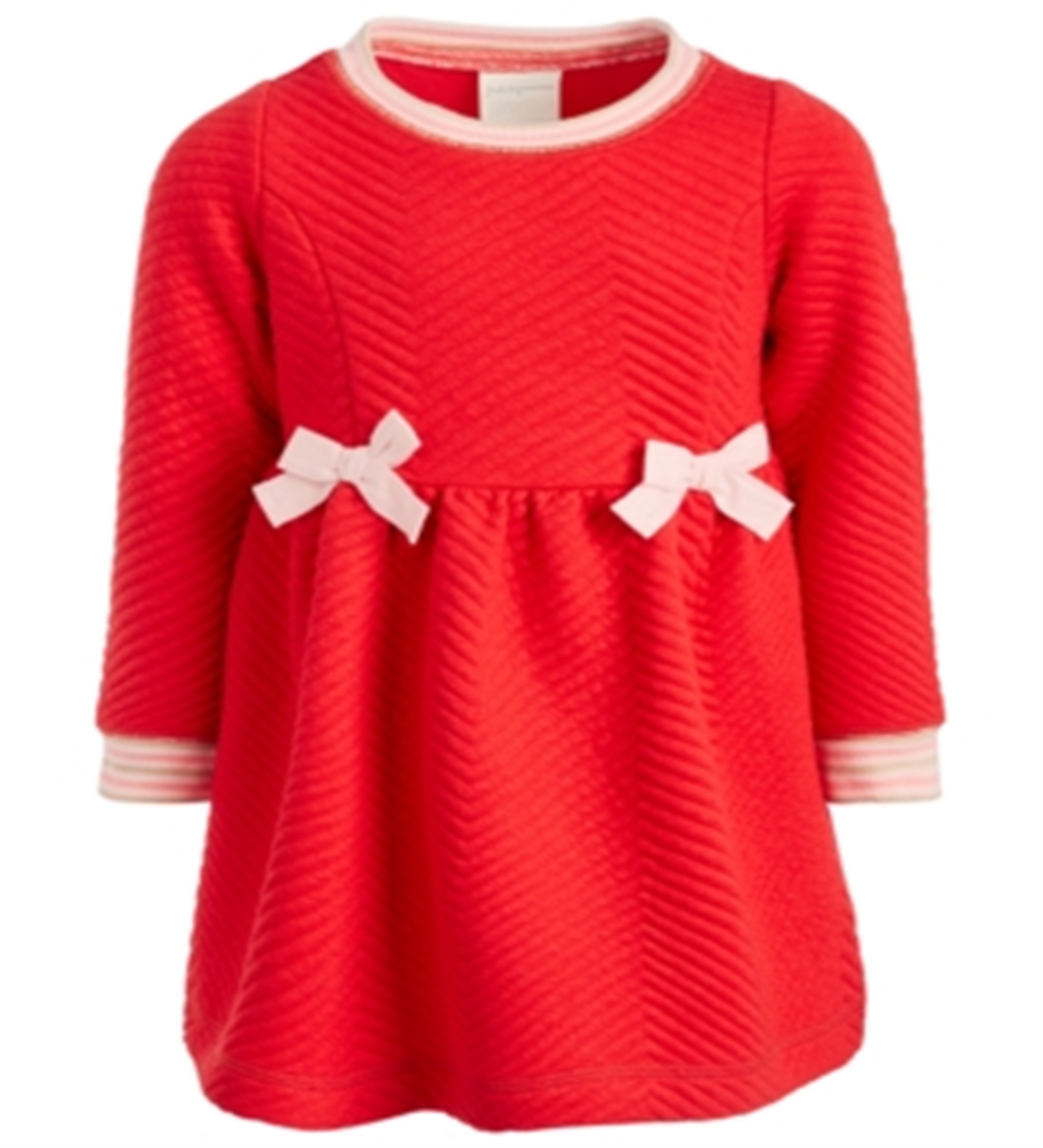 Vestido acolchoado para bebês meninas First Impressions, tamanho vermelho 18 meses