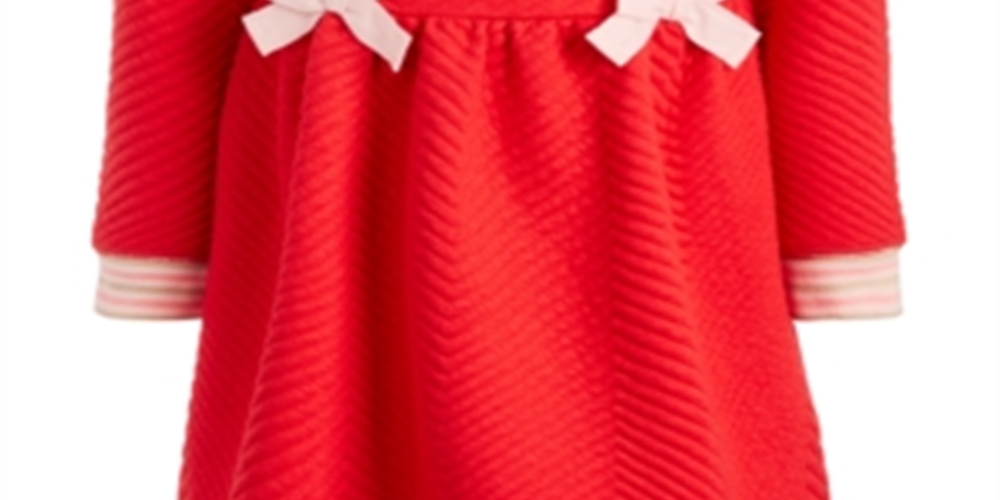 Vestido acolchoado para bebê menina First Impressions vermelho tamanho 6-9 meses