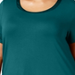 Camiseta feminina Alfani Plus com acabamento em cetim e manga curta, azul, tamanho 0X