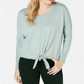Suéter feminino com amarração frontal Style &amp; Co, verde, tamanho pequeno