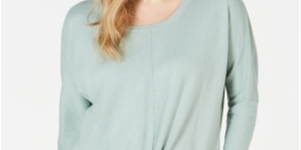 Suéter feminino com amarração frontal Style &amp; Co, verde, tamanho pequeno