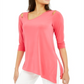 Blusa assimétrica com ombros descobertos Alfani feminina, rosa, tamanho médio