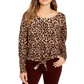 Suéter feminino com estampa exótica e bainha amarrada, estilo &amp; co, marrom, tamanho pequeno G