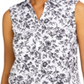 Camisa feminina sem mangas com estampa Toile Charter Club, branca/preta, tamanho 10