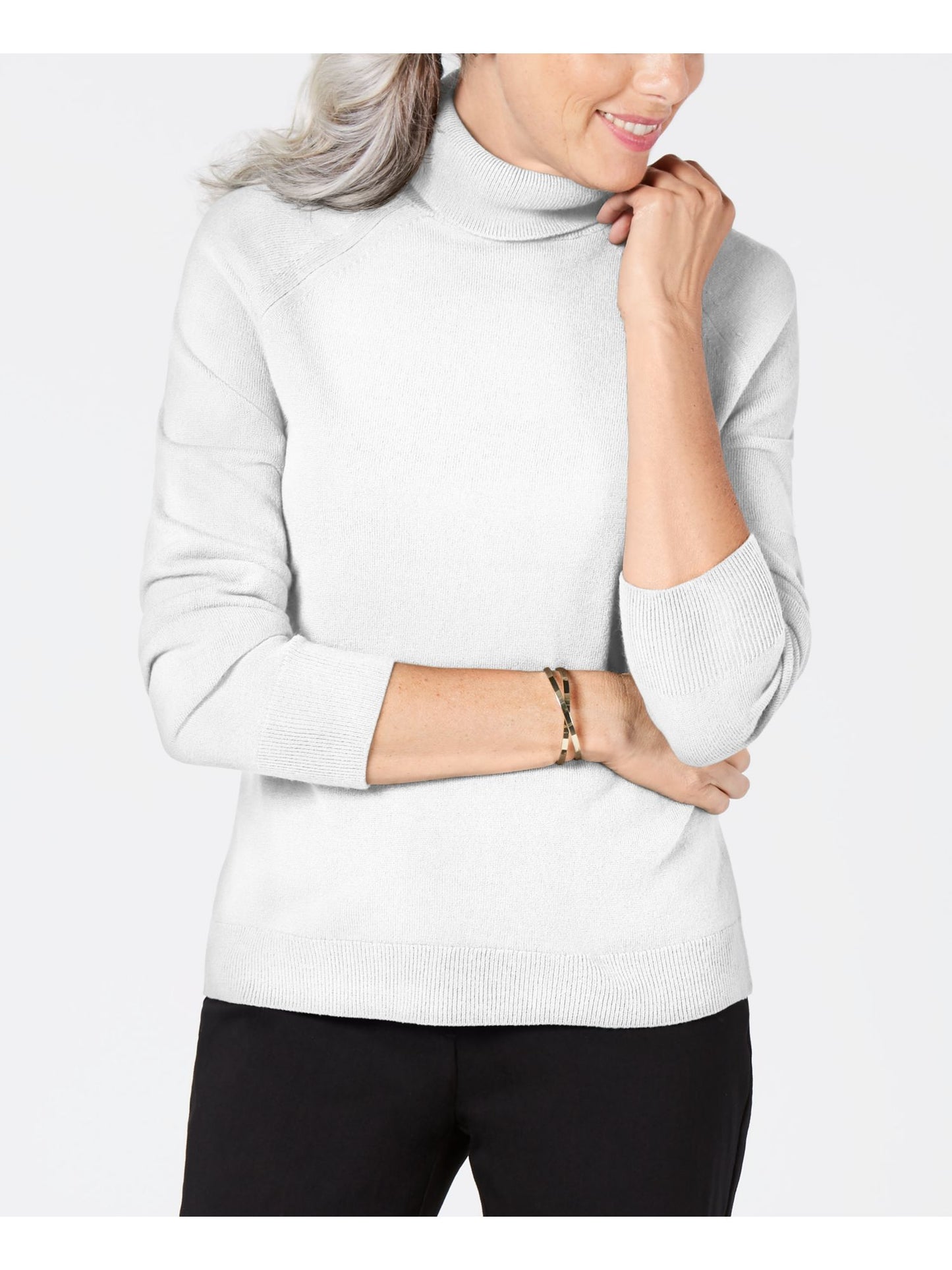 Karen Scott Suéter Feminino Luxsoft Gola Alta Branco Tamanho Pequeno G