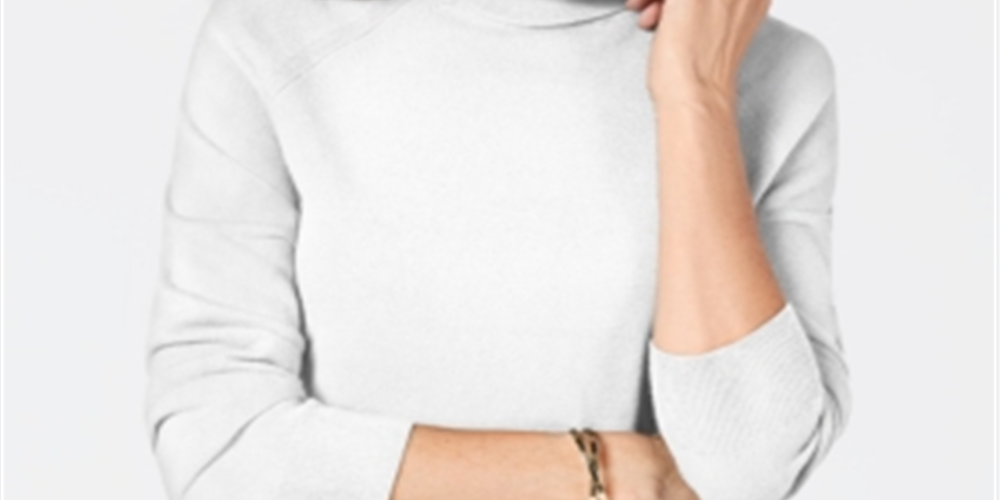 Karen Scott Suéter Feminino Luxsoft Gola Alta Branco Tamanho Pequeno G