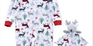 Conjunto de pijama com estampa de rena para meninos Max &amp; Olivia, 2 peças, tamanho 24 meses, branco