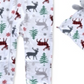 Conjunto de pijama com estampa de rena para meninos Max &amp; Olivia, 2 peças, tamanho 24 meses, branco